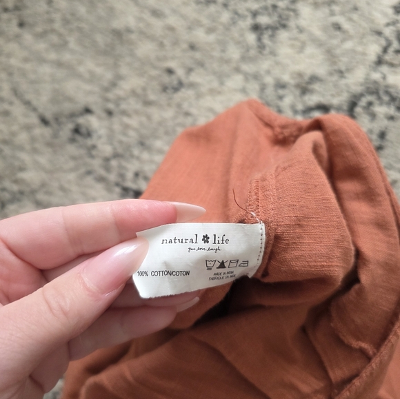 Natural Life Cotton Overalls Jumpsuit Womens XS Burnt Orange Boho Festival - Picture 6 of 6